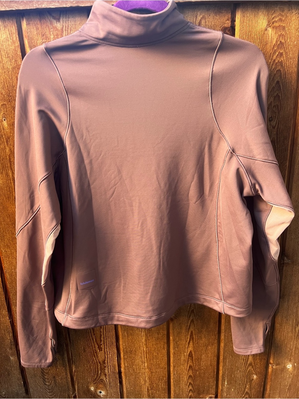 Lululemon Tech Fleece Hiking 1/4 Zip Pullover Size 8 Dark Oxide / Pink Clay - Picture 5 of 16